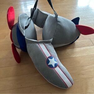Kids Airplane Costume with Red and Gray Accents